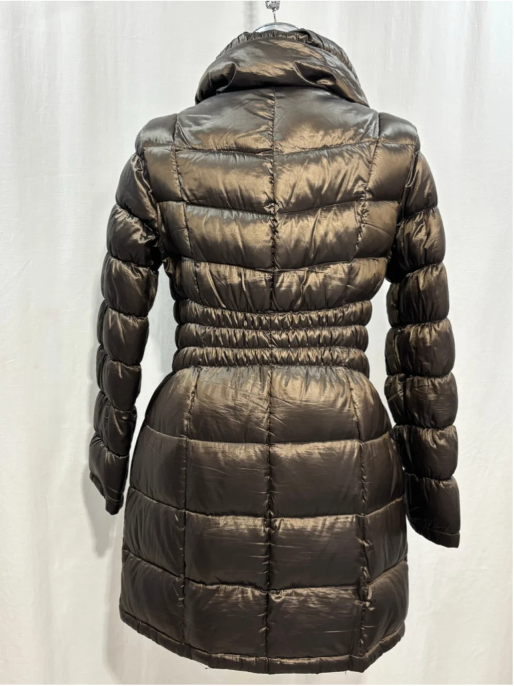 Women's Michael Kors Packable Puffer Jacket Brown Bronze Gold Hardware Large